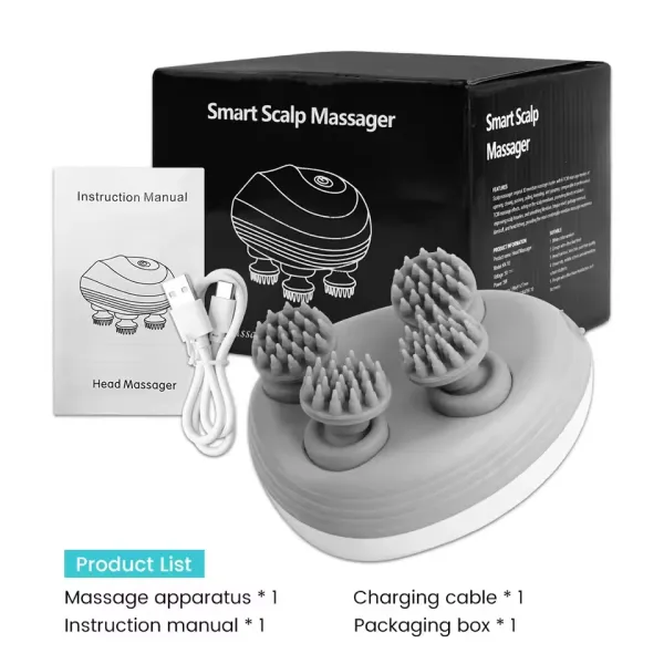 Smart Electric Scalp Massager , 3 Modes Head Kneading Massage , Portable Waterproof Rechargeable , Can be Used for Dog , Cat Massage , Pet Massage