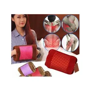 Electric Hot Water Bag with Fur Hand Pocket – Rechargeable Heating Pad | Fast Heating Pain Relief Warm Gel Pouch