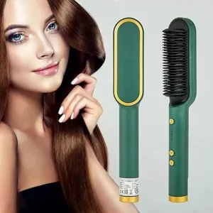 Electric Professional Hair Straightener Brush Heated Comb Straightening Combs Men Beard Hair Straight & Curly Styling Tool 