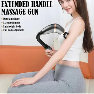Extended Handle Massage Gun – U-Shaped Deep Tissue Percussion Massager with Adjustable Speeds