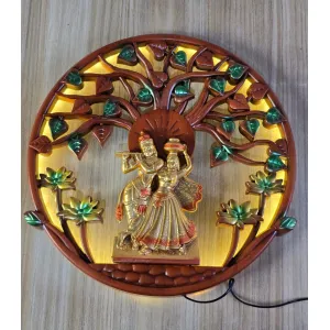 Premium Lighting Wall Frame Model 2011 – Radha Krishna Tree of Life LED Wall Art