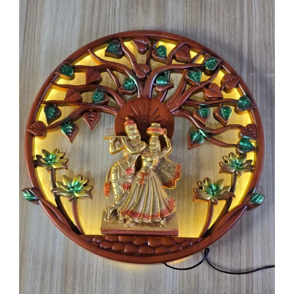 Premium Lighting Wall Frame Model 2011 – Radha Krishna Tree of Life LED Wall Art
