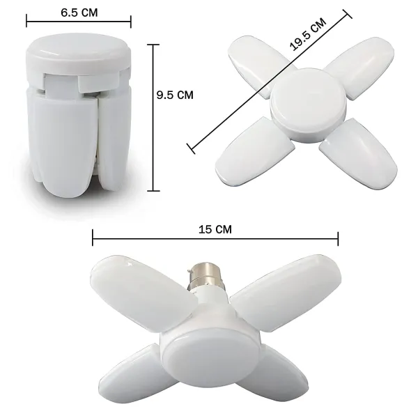 Foldable Fan Blade LED Bulb – 360° Adjustable, Energy-Efficient Lighting