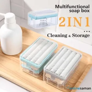 2-in-1 Multifunctional Soap Roller Box – Hands-Free Foaming Soap Dispenser and Storage Case for Laundry & Kitchen
