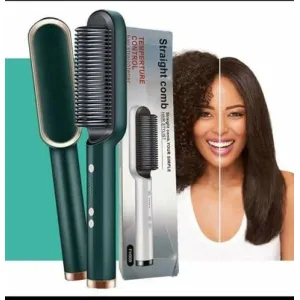 Professional 2-in-1 Hair Straightener & Curler Comb – 5-Speed Heating Brush for Silky Smooth Hair