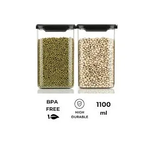 Air Tight Containers For Kitchen Storage Set, Bpa Container For Kitchen Storage Set, Kitchen Organizer And Kitchen Accessories Items & Storage(1100 Ml Set Of 2)(Plastic)