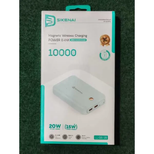 SIKENAI QS-15 10000mAh Portable Power Bank – Ultra-Slim Fast Charging External Battery with Digital Display