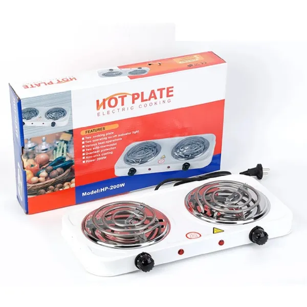 JX-2020B Double Burner Electric Hot Plate – 2000W Portable Countertop Cooker