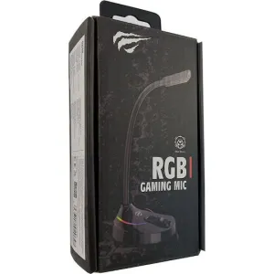 Havit Gamenote GK55 RGB Gaming Microphone – Plug & Play USB Desktop Mic with Adjustable Gooseneck & Omnidirectional Pickup
