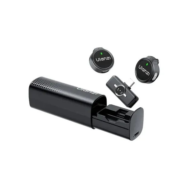 Ulanzi A21 Wireless Lavalier Microphone System – 2.4GHz Ultra-Lightweight Button Mic for iPhone, Android & Cameras