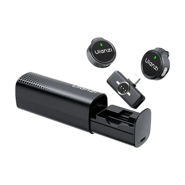 Ulanzi A21 Wireless Lavalier Microphone System – 2.4GHz Ultra-Lightweight Button Mic for iPhone, Android & Cameras