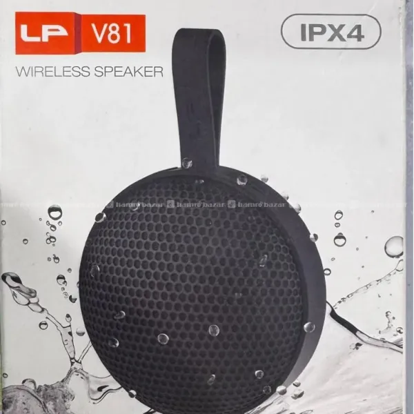 LP-V81 TWS Wireless Bluetooth Speaker – 8W Super Bass Portable Speaker with IPX4 Waterproofing, FM Radio & Hands-Free Calling