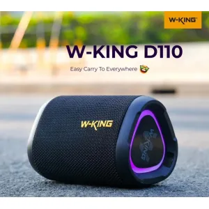 W-KING D110 Portable Outdoor Bluetooth Speaker – 15W Super Bass, IP67 Waterproof & Dustproof, 12H Playtime & Dynamic RGB Lights