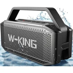 W-KING D9-1 60W Portable Bluetooth Speaker – Massive Bass, IPX6 Waterproof, 40H Playtime & Power Bank – Rugged Wireless Outdoor Speaker with TWS & NFC for Parties, Camping & Beach