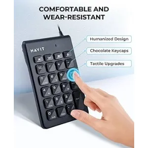 Havit KB223 Mini Numeric Keypad – Compact USB Wired Number Pad for Fast Data Entry