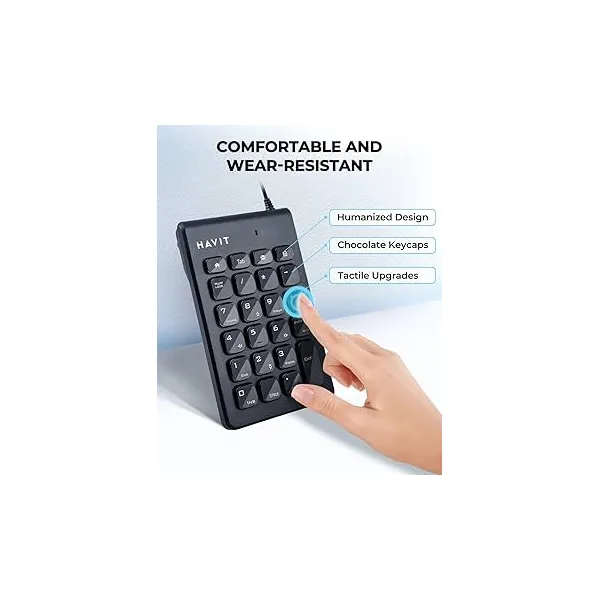 Havit KB223 Mini Numeric Keypad – Compact USB Wired Number Pad for Fast Data Entry