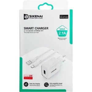 Sikenai KX-3M-EU Smart Wall Charger Kit – 2.1A Fast Charging Adapter with Micro USB Cable