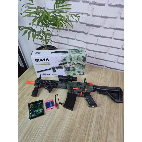 M416 Electric Toy Gun – Automatic Gel Ball & Soft Bullet Blaster with Scope