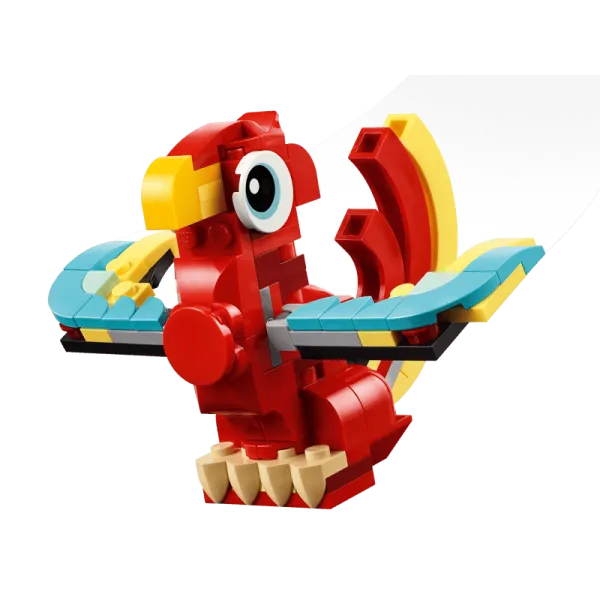 LEGO Creator 3-in-1 Red Dragon 31145 – Build 3 Mythical Creatures in 1 Set
