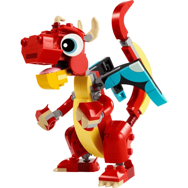 LEGO Creator 3-in-1 Red Dragon 31145 – Build 3 Mythical Creatures in 1 Set