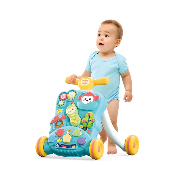 2-in-1 Puzzle Walker for Kids 18+ Months – Sebebear Activity Walker with Learning Panel & Push Support
