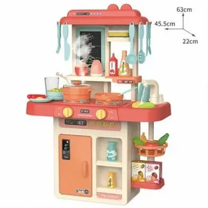 BeiBeGood Kids Kitchen Playset for Toddlers 43-Piece - Pretend Food, Real Sounds & Lights, Play Sink, Cooking Stove with Steam - Perfect Kitchen Toy for Boys and Girls (Ages-3)