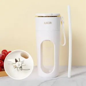 Portable 340ml Electric Juicer Cup – 1200mAh USB Rechargeable Personal Blender for Smoothies and Shakes – Cordless Mini Juicer with 304 Stainless Steel Blades for Home, Gym, Office, and Outdoor Travel