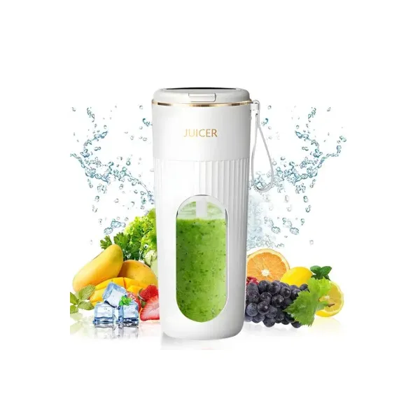 Portable 340ml Electric Juicer Cup – 1200mAh USB Rechargeable Personal Blender for Smoothies and Shakes – Cordless Mini Juicer with 304 Stainless Steel Blades for Home, Gym, Office, and Outdoor Travel