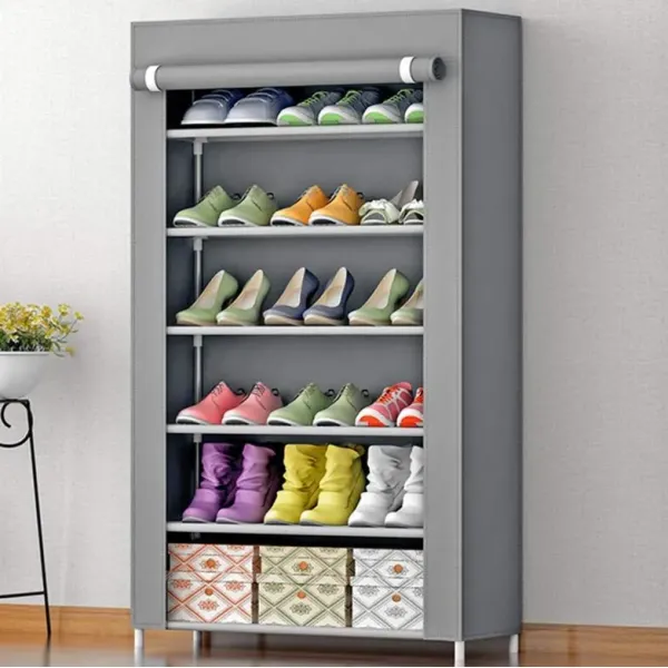 Shoes Storage Racks - Shoe Storage Organizer - Shoe Rack & Storage Shelves With Zipped Doors - 6 layers