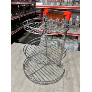 3-Tier Premium Stainless Steel Corner Rack – Multipurpose Space-Saving Organizer for Kitchen & Bathroom