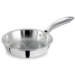 BALTRA Fry pan | Triply | 26cm | Tri layer SS cookware | Strong and durable extra thick gauge | Easy to clean | Sturdy handle | 5 year warranty