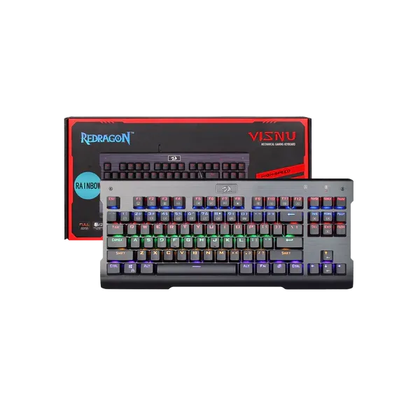 Redragon K561-R Mechanical Gaming Keyboard, 87-Key Tenkeyless (TKL) Wired Keyboard with LED Backlit, Anti-Ghosting Keys, Durable Metal Panel, Compact Mechanical Keyboard for PC & Laptop