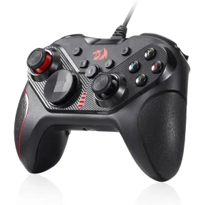 Redragon G710 Wired Gaming Controller for PC, Android & Nintendo Switch, Dual Vibration Gamepad with Rapid Trigger, 4 Programmable Macro Keys, Adjustable Joystick Heights, Ergonomic Design USB Controller