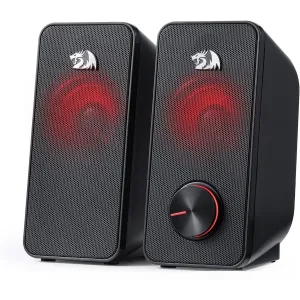 Redragon GS500 Stentor PC Gaming Speaker, 2.0 Channel Stereo Desktop Computer Speaker with Red Backlight
