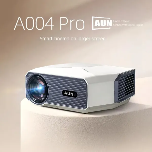 AUN A004 Pro 1080P Full HD Smart LED Projector Auto Focus, 1GB RAM 8GB ROM, Android 9, Wifi, Bluetooth, 9000 Lumens(Ps-Technology)