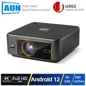 AUN U002 Smart Projector – Full HD, 4K Support, Android 12,800 Lumens