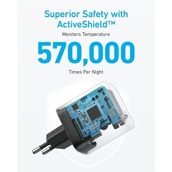 30W USB-C Charger, Anker 312 Charger with C to C cable for iPhone Series & Android Flagships