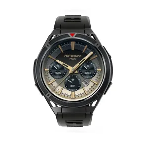 HiFuture ACTIVE Flagship Smartwatch | 1.43" AMOLED Display | Dual-Band GPS & 6-Satellite Navigation, 5ATM Waterproof, 10-Day Battery, Stainless Steel Body, Bluetooth Calling & Altimeter | Silver/Black