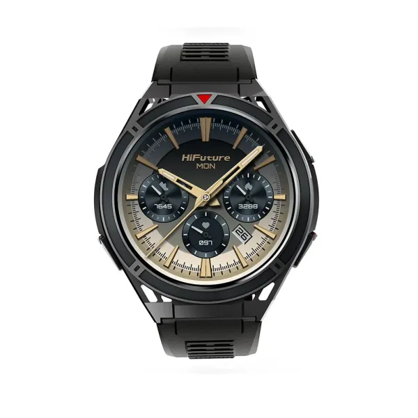 HiFuture ACTIVE Flagship Smartwatch | 1.43" AMOLED Display | Dual-Band GPS & 6-Satellite Navigation, 5ATM Waterproof, 10-Day Battery, Stainless Steel Body, Bluetooth Calling & Altimeter | Silver/Black