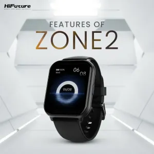 HiFuture ZONE2 Bluetooth Calling Smartwatch | 1.96" IPS Large Display | IP68 Waterproof, 7-Day Battery Life, 100+ Sports Modes, 24/7 Heart Rate & Sleep Monitoring