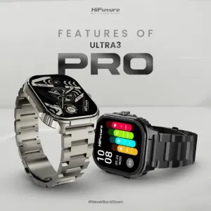 HiFuture Ultra3 Pro Stainless Steel Smartwatch | 2.04" Super AMOLED Display | Wireless Bluetooth Calling, AI-Enhanced Health Monitoring, 7-Day Battery Life, 100+ Sports Modes & IP68 Waterproof