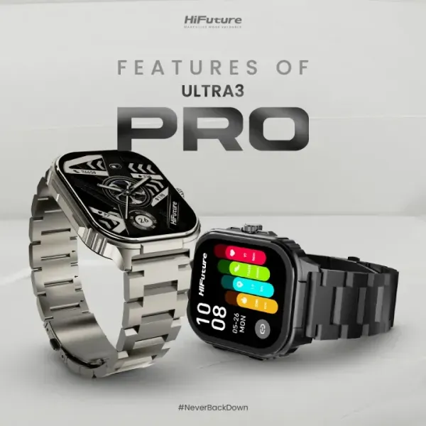 HiFuture Ultra3 Pro Stainless Steel Smartwatch | 2.04" Super AMOLED Display | Wireless Bluetooth Calling, AI-Enhanced Health Monitoring, 7-Day Battery Life, 100+ Sports Modes & IP68 Waterproof