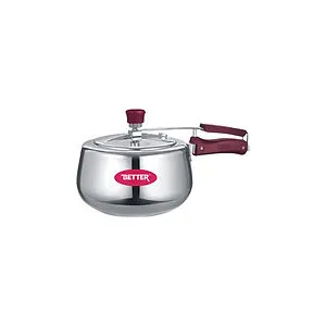 2ltr Better Classic Contura IB Pressure Cooker Durable Stainless Steel with Outer Lid Safety and Curved Body Design