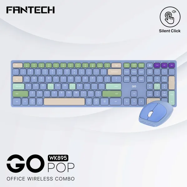 WK895 GO POP OFFICE WIRELESS KEYBOARD MOUSE COMBO Blue