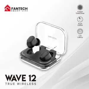 TWS BLUETOOTH WIRELESS WAVE 12 TW12 EARBUDS Black