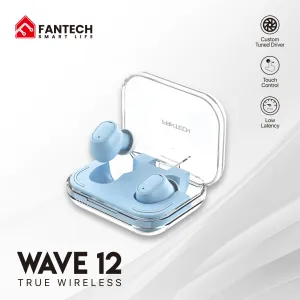 TWS BLUETOOTH WIRELESS WAVE 12 TW12 EARBUDS Blue
