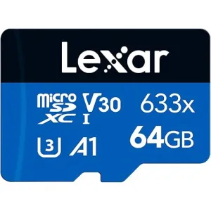 64GB Lexar High‑Performance 633x microSDHC / microSDXC UHS‑I Card BLUE Series