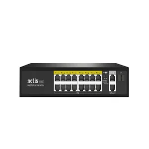 NETIS GIGABIT POE SWITCH 16-Port Gigabit PoE + 2GE Uplink P116GC
