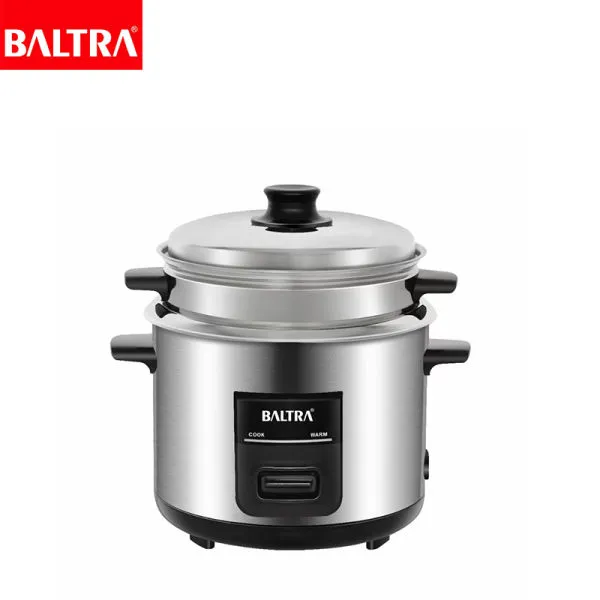 BALTRA Rice cooker | Titanium | 2.2 ltr |Non stick coated cooking pot | Multipurpose pre-cooking menu | Stainless steel housing | Digital display & 90 minutes timer | 12 Months warranty | 900 Watt