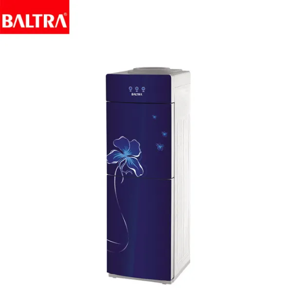 BALTRA Belly Standing Water Dispenser | 2 taps for hot & normal water | Heating capability: 5 L/hr | Heating temperature: 90°C | Made with ABS material | Cabinet & storage compartment | 550 W | 12 months warranty